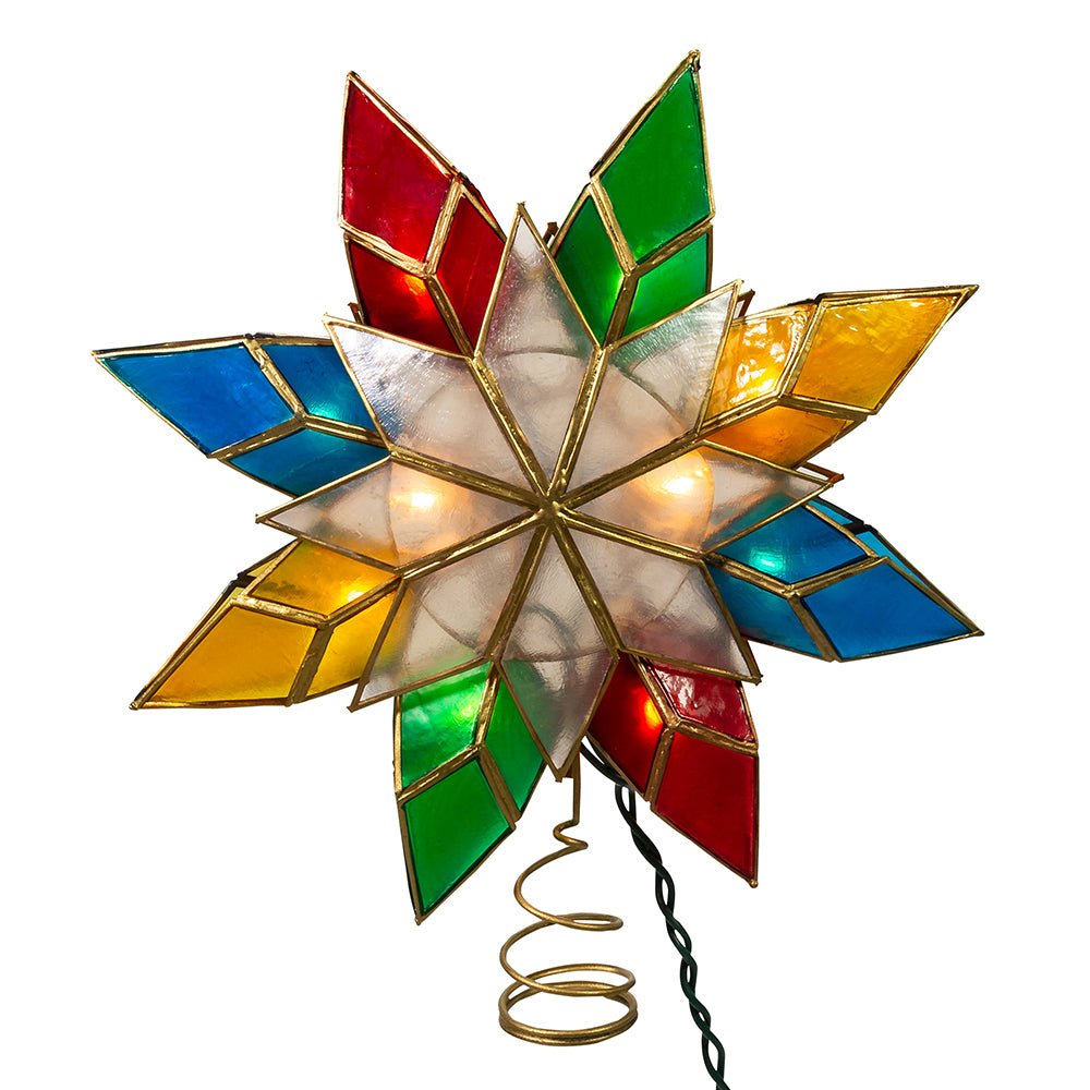 KURT ADLER 10/L CAPIZ MULTI - STAR TREETOP - Tree Treasures