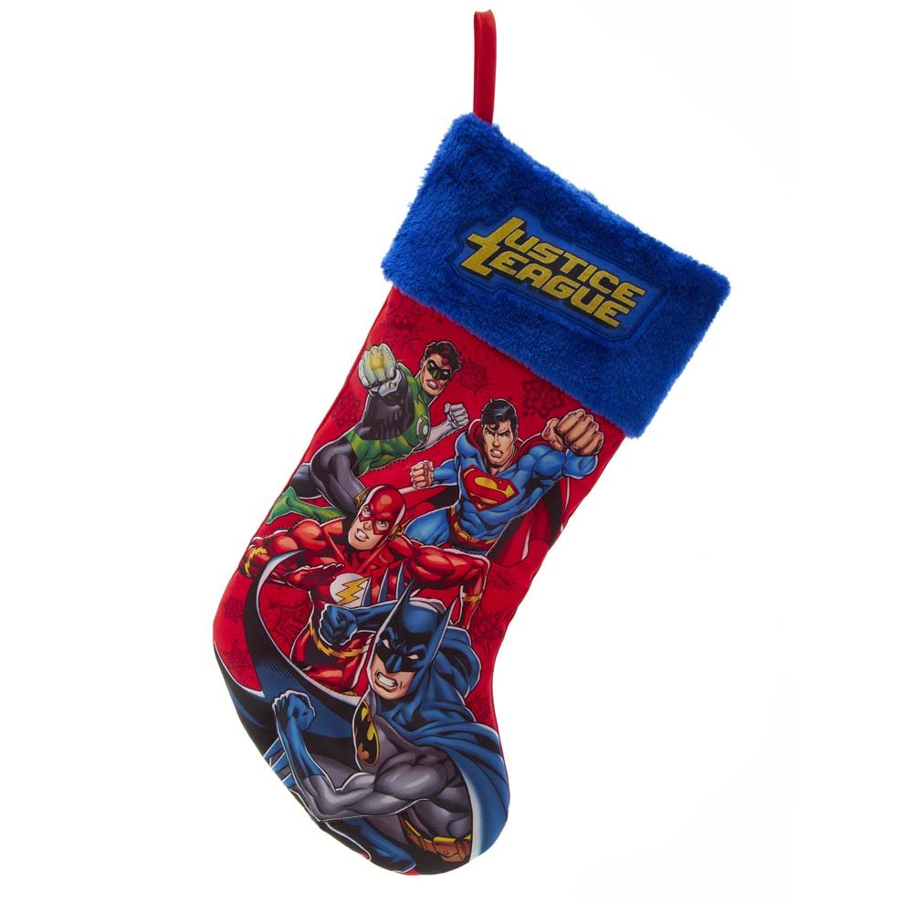 Kurt Adler 19" Justice League™ Christmas Stocking – Superhero Holiday Decor - Tree Treasures