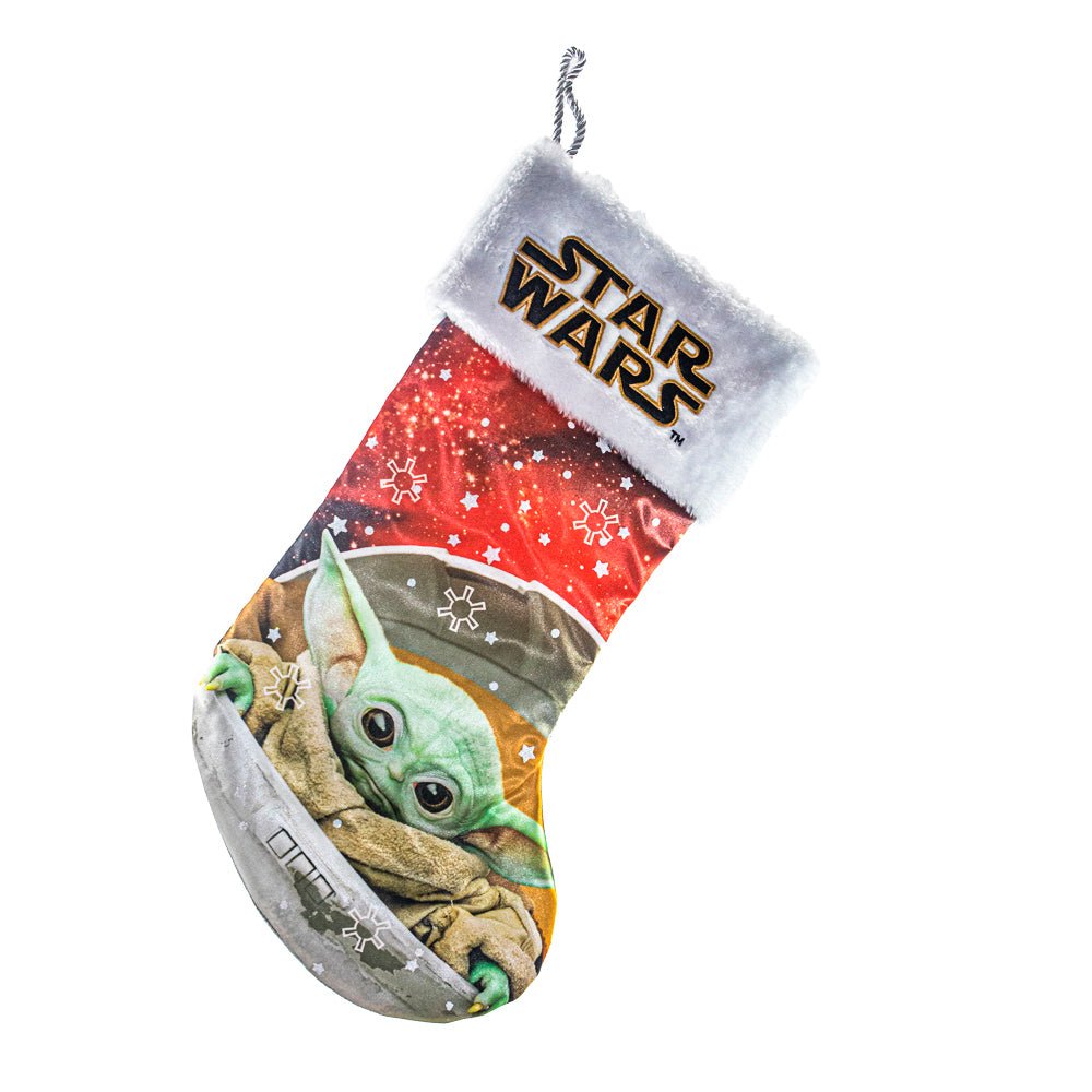 KURT ADLER 19" STAR WARS BABY YODA STOCKING WITH CUFF - Tree Treasures