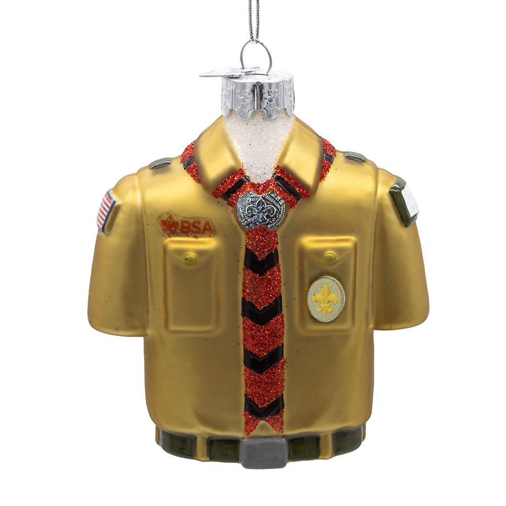 KURT ADLER 3.5" GLASS BOY SCOUTS SHIRT ORNAMENT - Tree Treasures