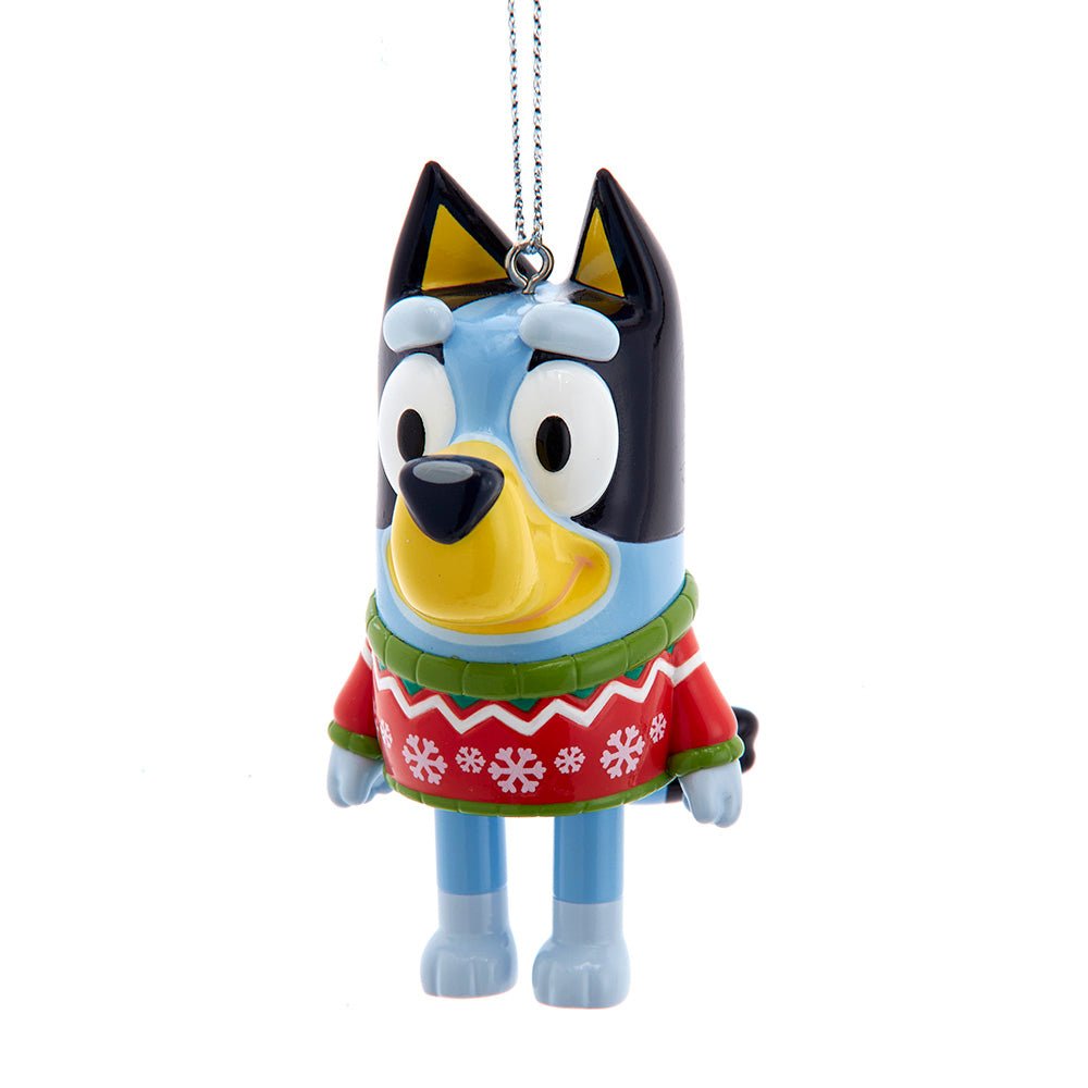 Kurt Adler 3.5" Plastic Bluey in Sweater Ornament - Tree Treasures