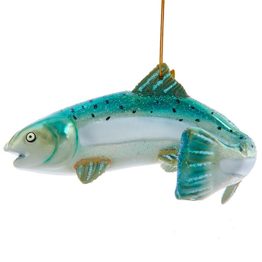 KURT ADLER 5" NOBLE GEM GLASS CHINOOK SALMON ORNAMENT - Tree Treasures