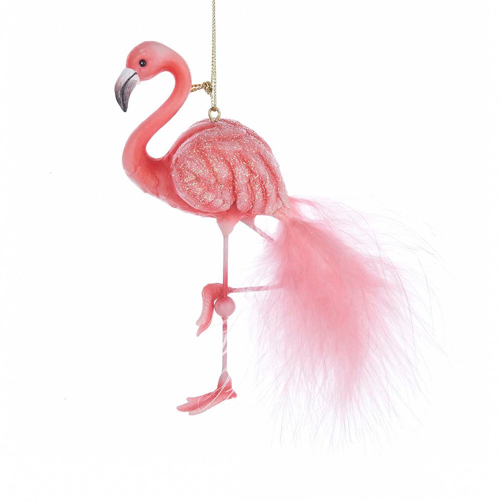 KURT ADLER 5.5" RESIN PINK FLAMINGO ORNAMENT - Tree Treasures