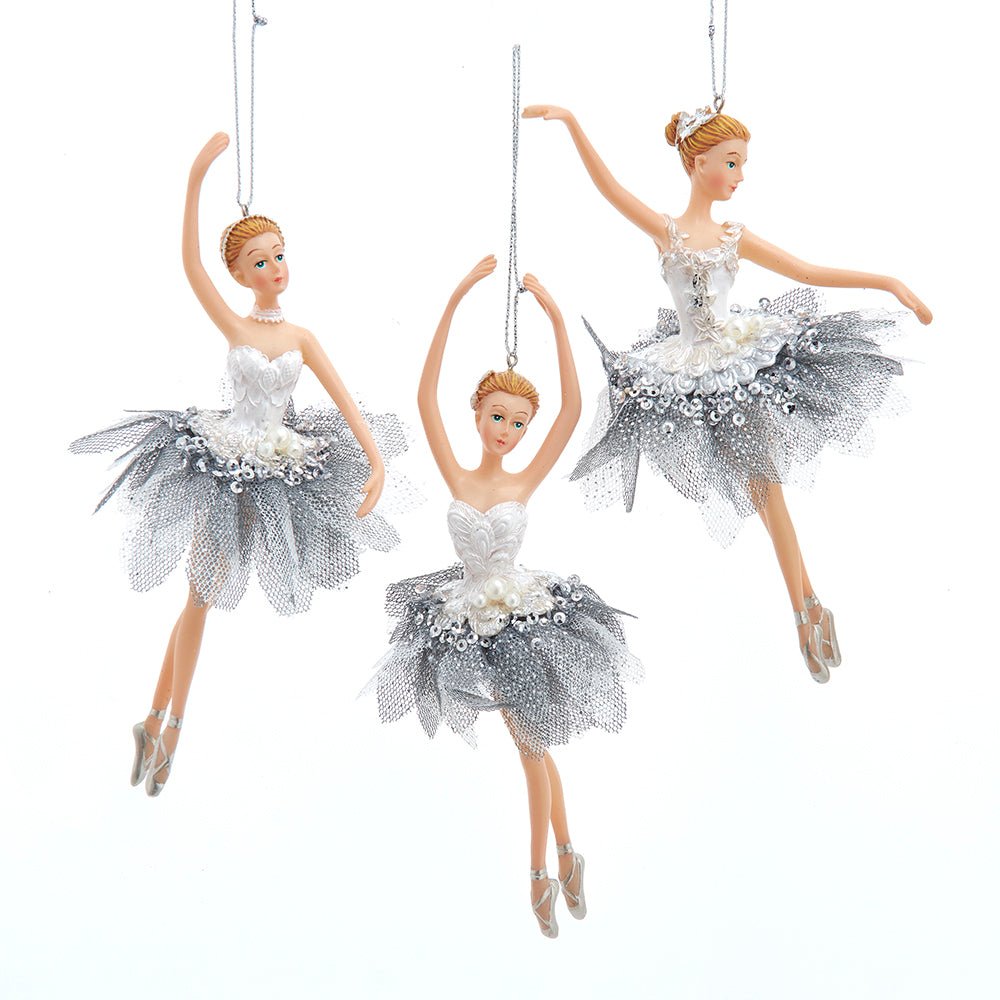 KURT ADLER 6 - 6.75" RESIN BALLERINA ORNAMENT 3 ASSORTED - Tree Treasures
