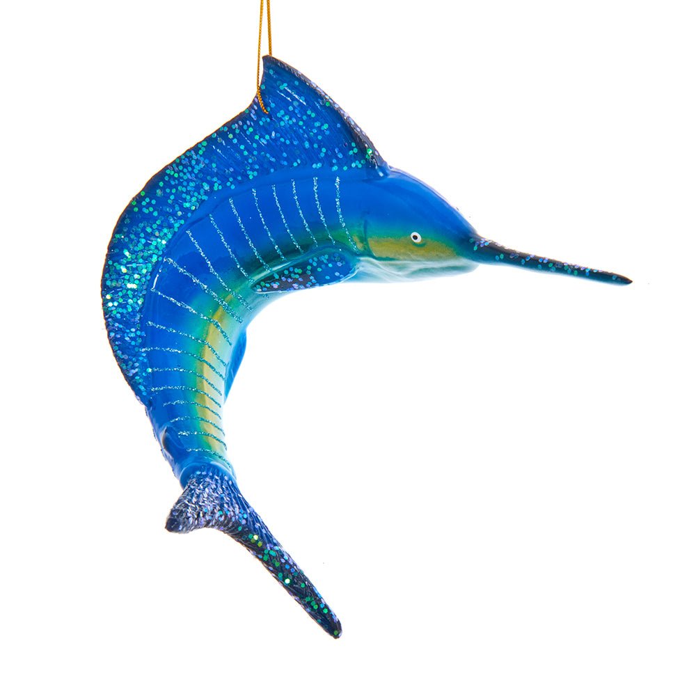 KURT ADLER 6" NOBLE GEMS GLASS MARLIN ORNAMENT - Tree Treasures