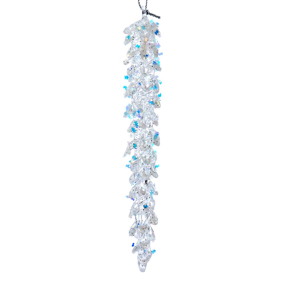 KURT ADLER 6" SPUN GLASS CLEAR ICICLE 4 PIECES - Tree Treasures