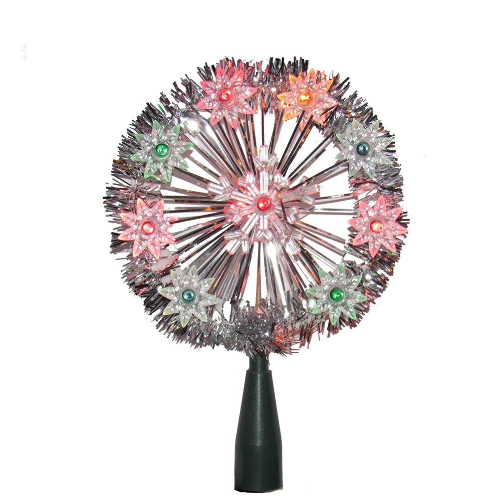 KURT ADLER 6.5" UL 10 LIGHTS MULTI SNOWFLAKE TREETOP - Tree Treasures