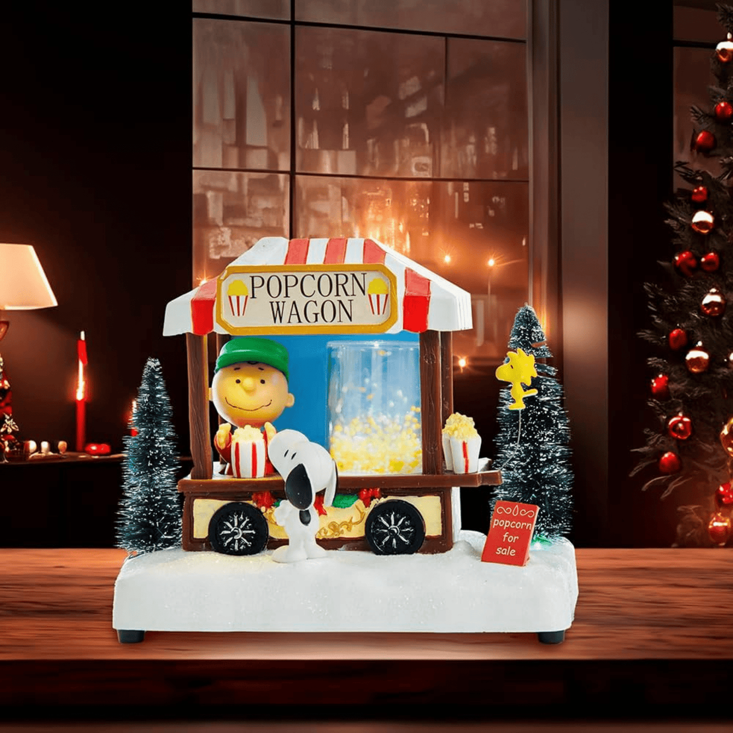 Kurt Adler 7" Battery - Operated Peanuts™ LED Musical Table Piece – Charlie Brown, Snoopy & Woodstock - Tree Treasures