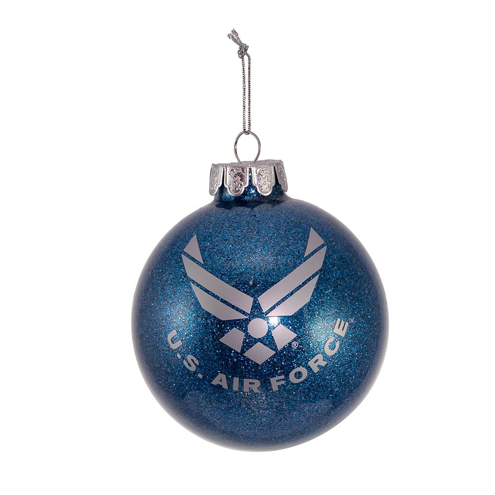 KURT ADLER 80 MILLIMETER UNITED STATES AIR FORCE "AIM HIGH" BALL - Tree Treasures