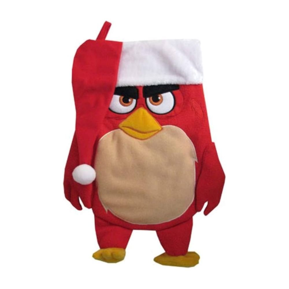 Kurt Adler Angry Birds Red Bird Christmas Stocking – Funny Game-Themed Holiday Decor, 18 Inches