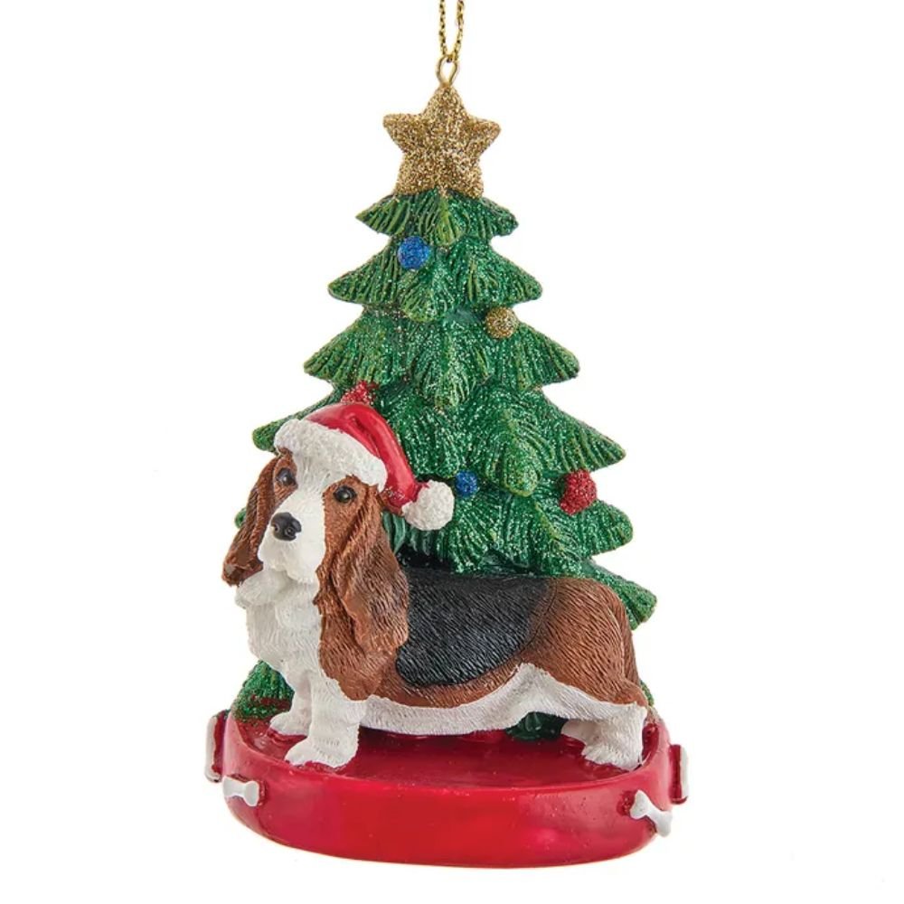 Kurt Adler Basset Hound Ornament For Personalization - Tree Treasures