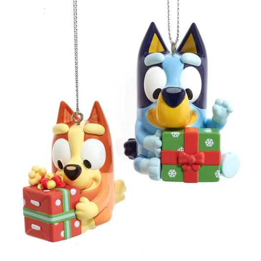 Kurt Adler Bluey™ & Bingo Ornament, Set of 2, 2 - 2.5 Inches - Tree Treasures