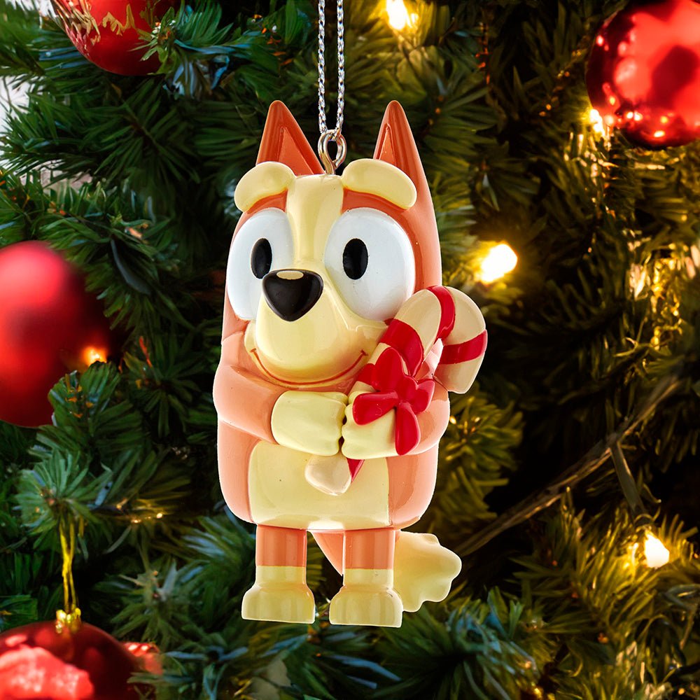 Kurt Adler Bluey™ Bingo With Candy Cane Blow Mold Ornament - Tree Treasures