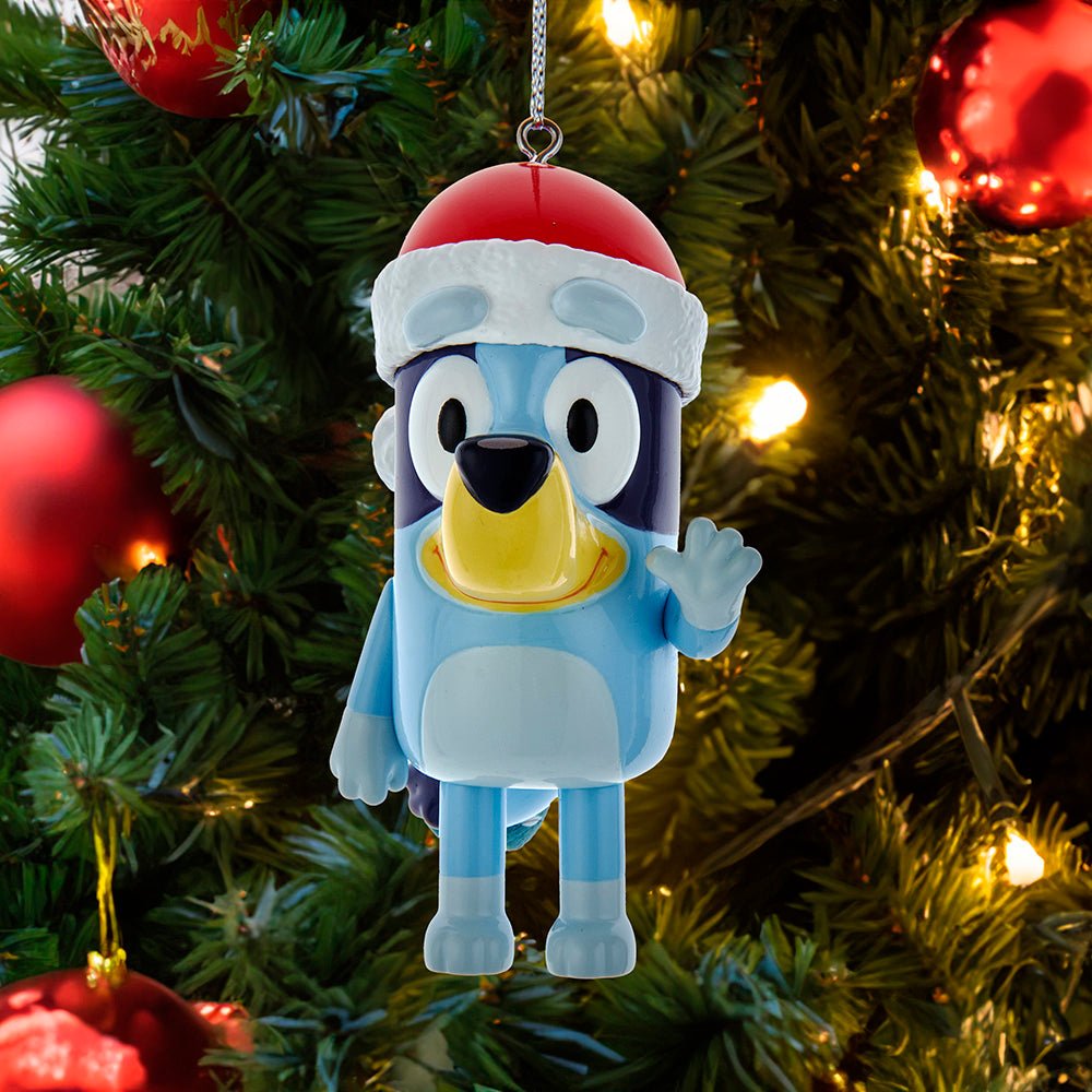 Kurt Adler Bluey™ With Santa Hat Blow Mold Ornament - Tree Treasures