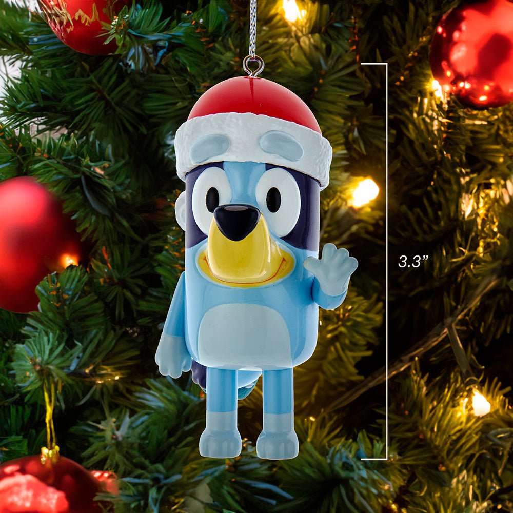Kurt Adler Bluey™ With Santa Hat Blow Mold Ornament - Tree Treasures