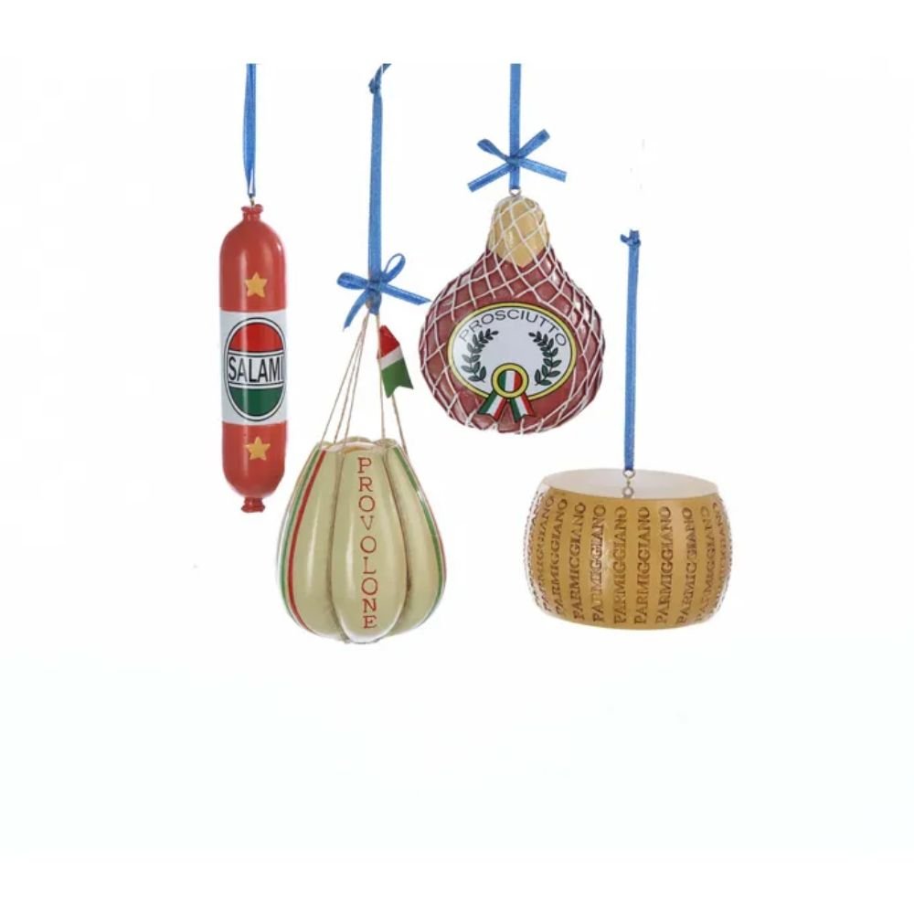 Kurt Adler, Deli Food Ornaments, Set of 4, 2.5 - 3.75 inches - Tree Treasures