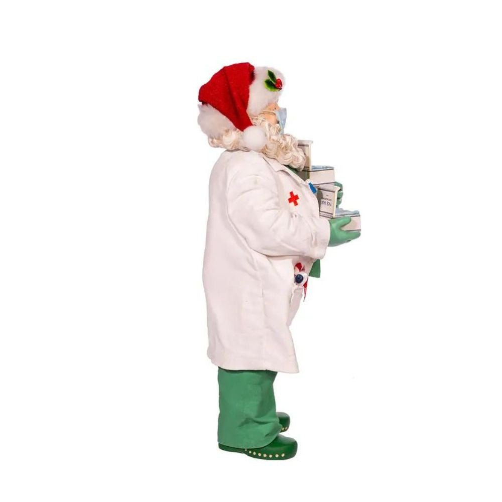 Kurt Adler Fabriché™ Doctor Santa Holding Face Masks, 10.5 Inches - Tree Treasures