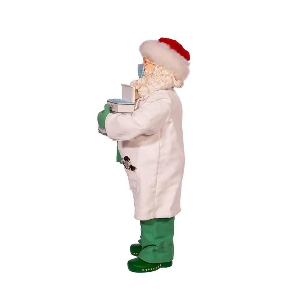Kurt Adler Fabriché™ Doctor Santa Holding Face Masks, 10.5 Inches - Tree Treasures