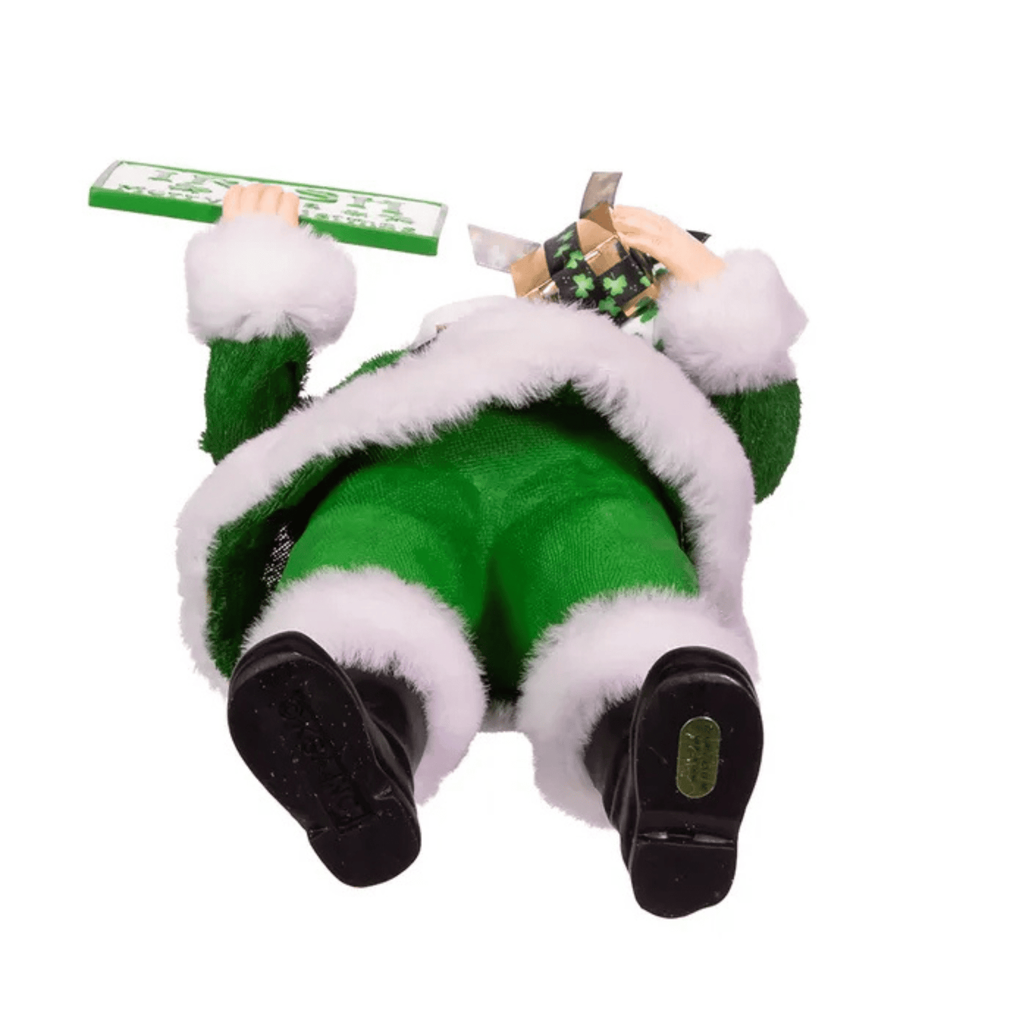 Kurt Adler Fabriché™ Musical Irish Santa Figurine Holding a Sign, 10.5 Inches - Tree Treasures
