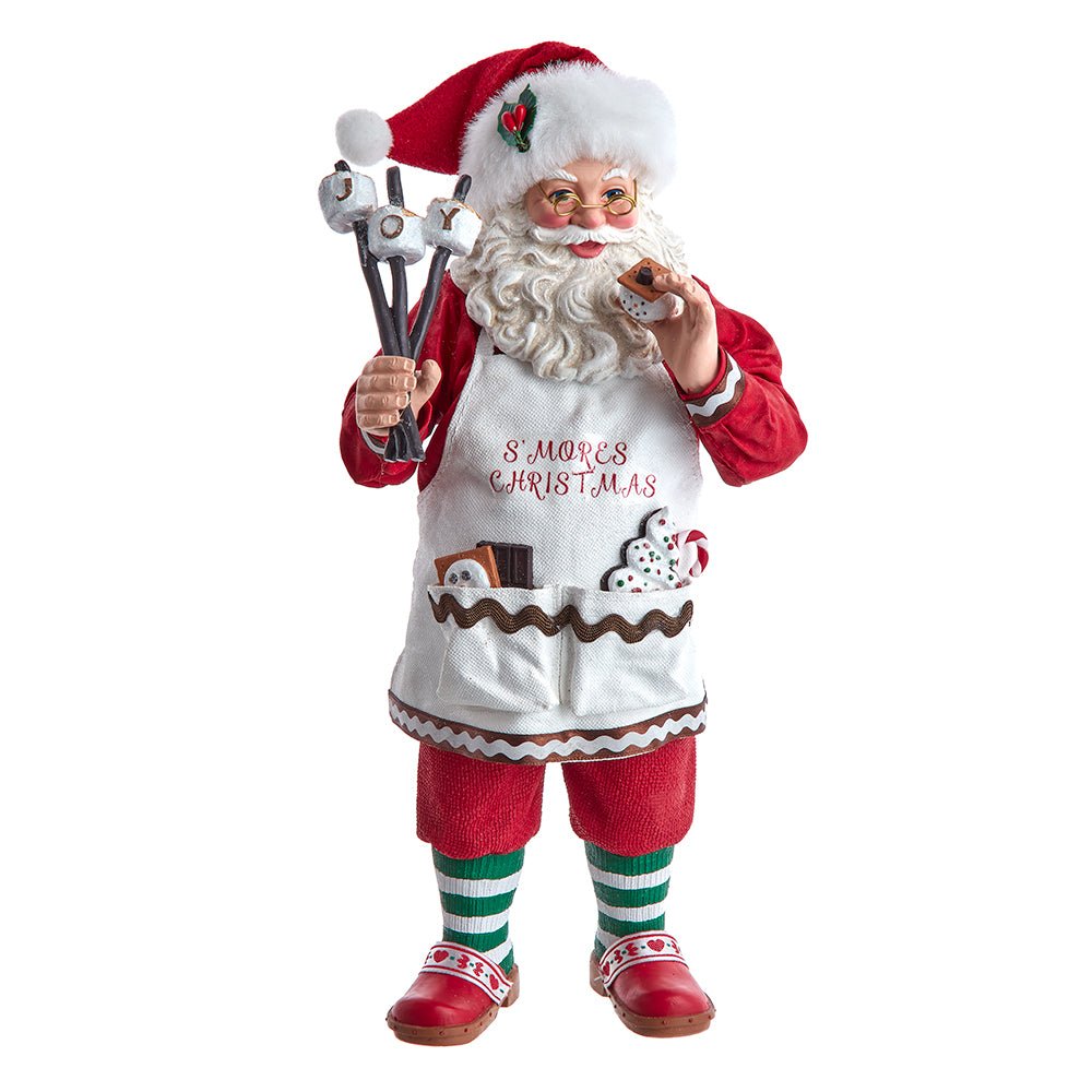 Holiday decoration featuring Fabriché™ S'mores Santa, 10.5 Inches