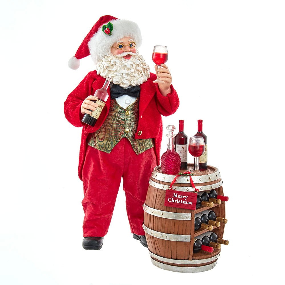 Holiday decoration featuring Fabriché™ Wine Tasting Santa Figurine, 2