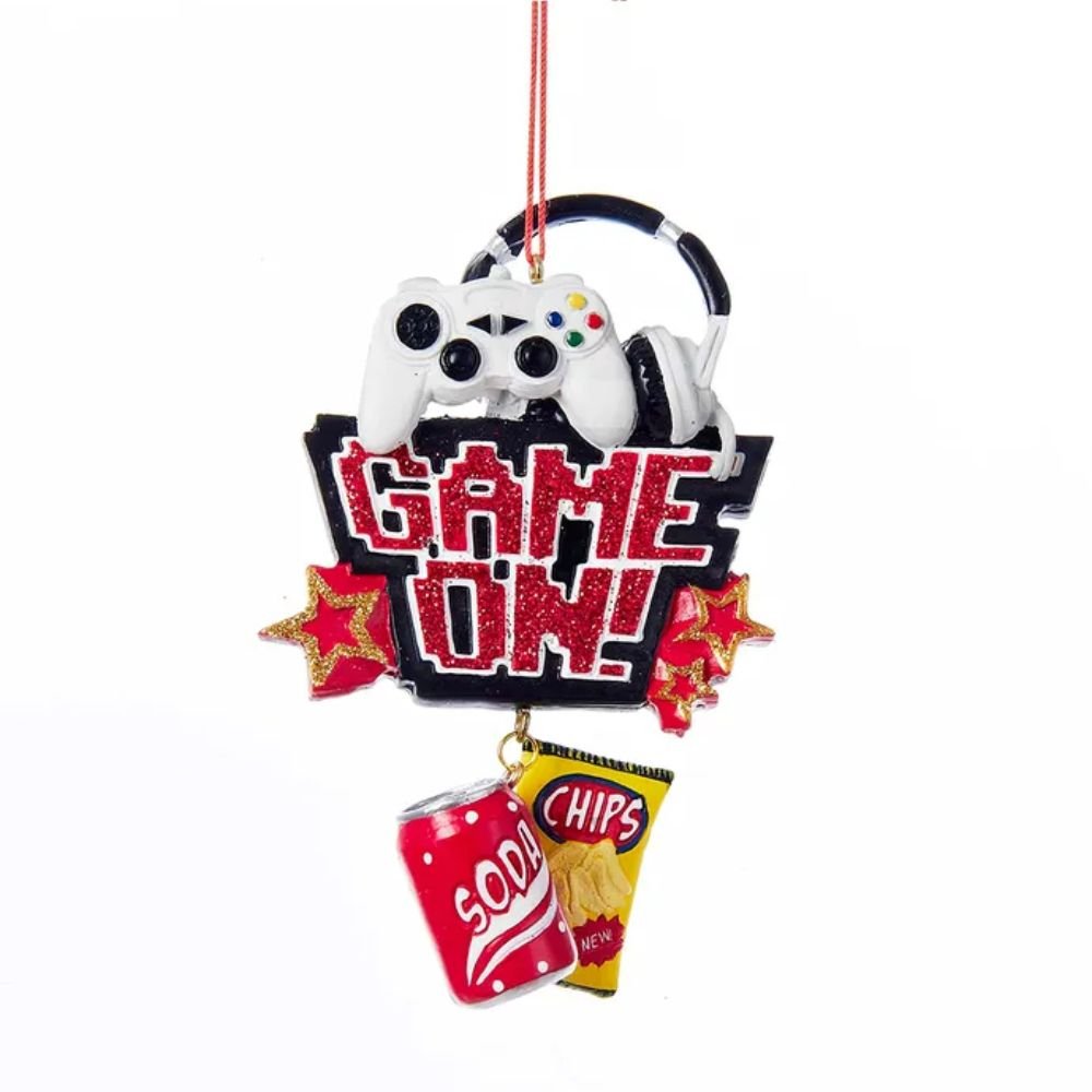 Kurt Adler Game On!' With Soda and Chips Dangle Ornament, 4.75 Inches - Tree Treasures
