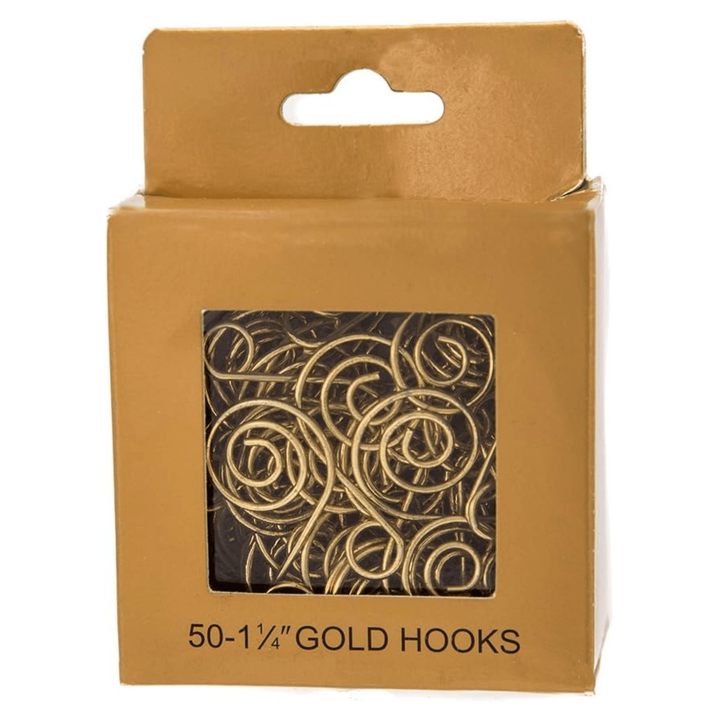 Kurt Adler Gold Ornament Hooks – 1.25" Swirled Design, Set of 50 - Tree Treasures