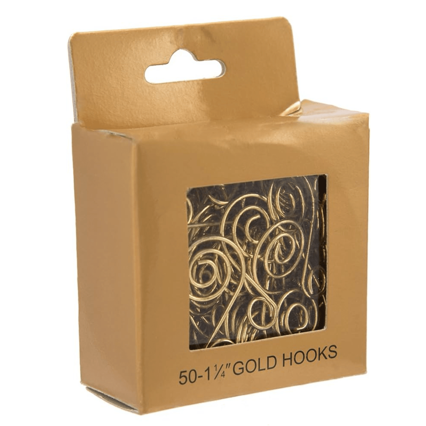Kurt Adler Gold Ornament Hooks – 1.25" Swirled Design, Set of 50 - Tree Treasures