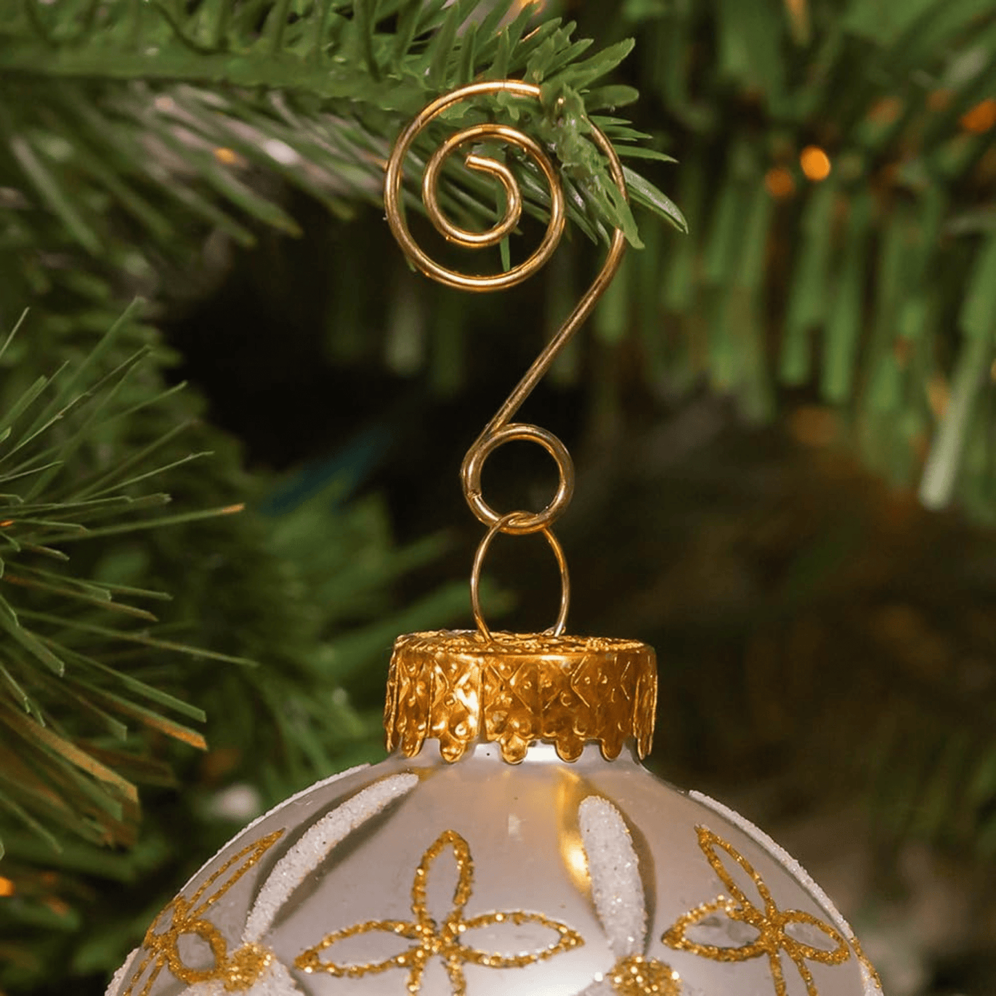 Kurt Adler Gold Ornament Hooks – 1.25" Swirled Design, Set of 50 - Tree Treasures