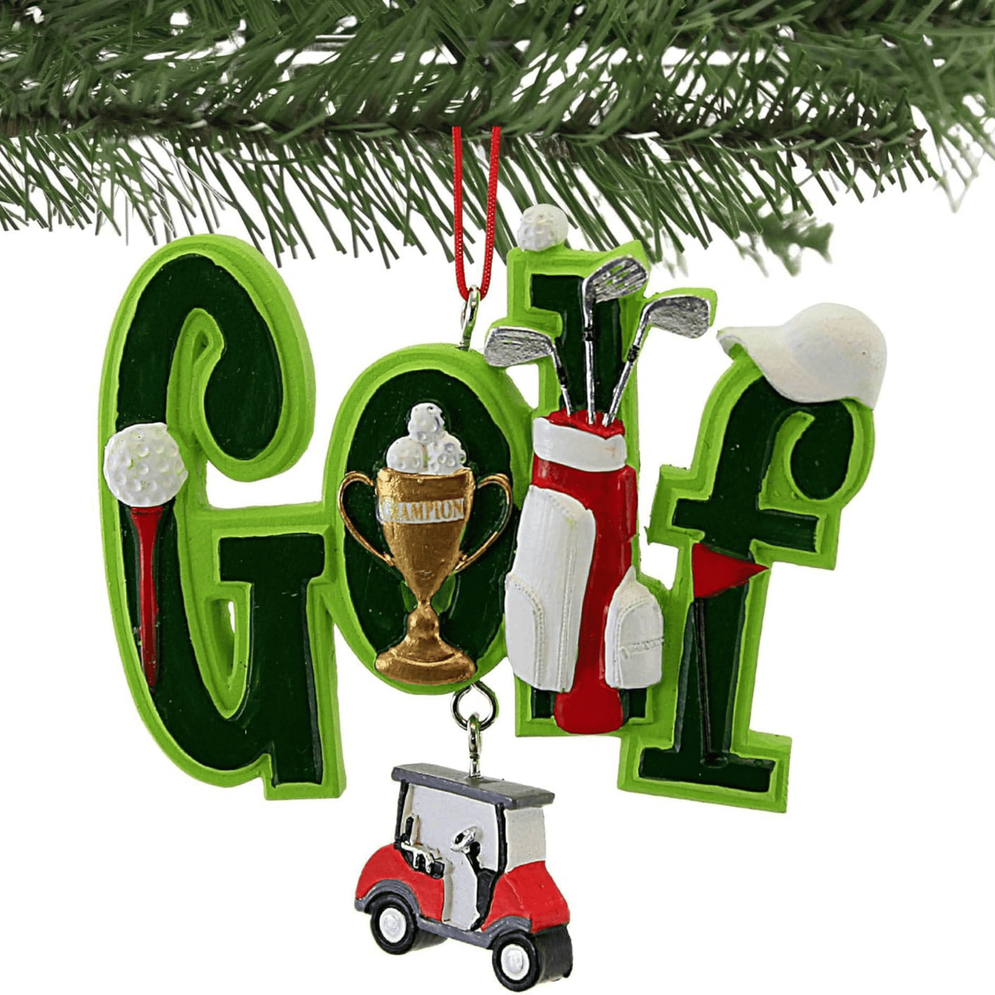 Kurt Adler Golf Christmas Ornament – Champion Golfer Design, 3.5" - Tree Treasures