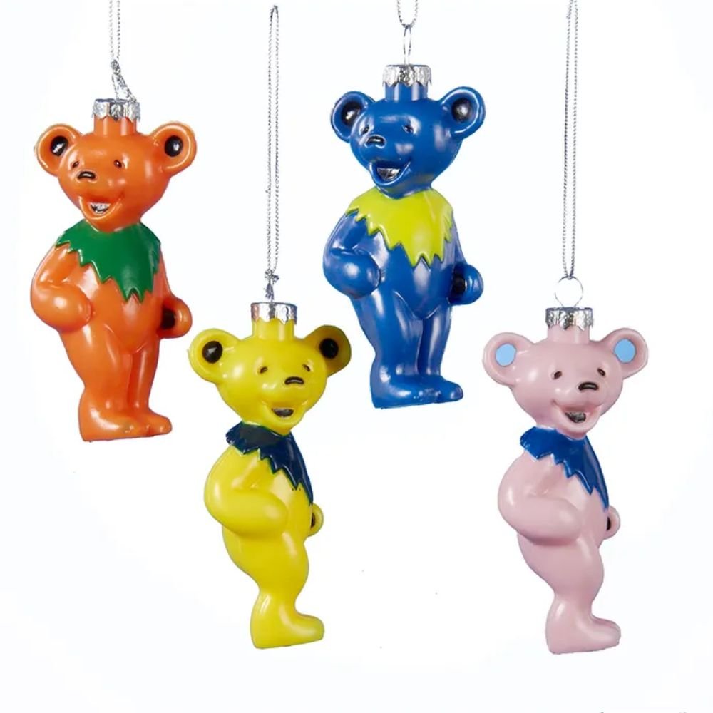 Kurt Adler Grateful Dead™ Dancing Bears Ornaments, Set of 4, 4 Inches - Tree Treasures