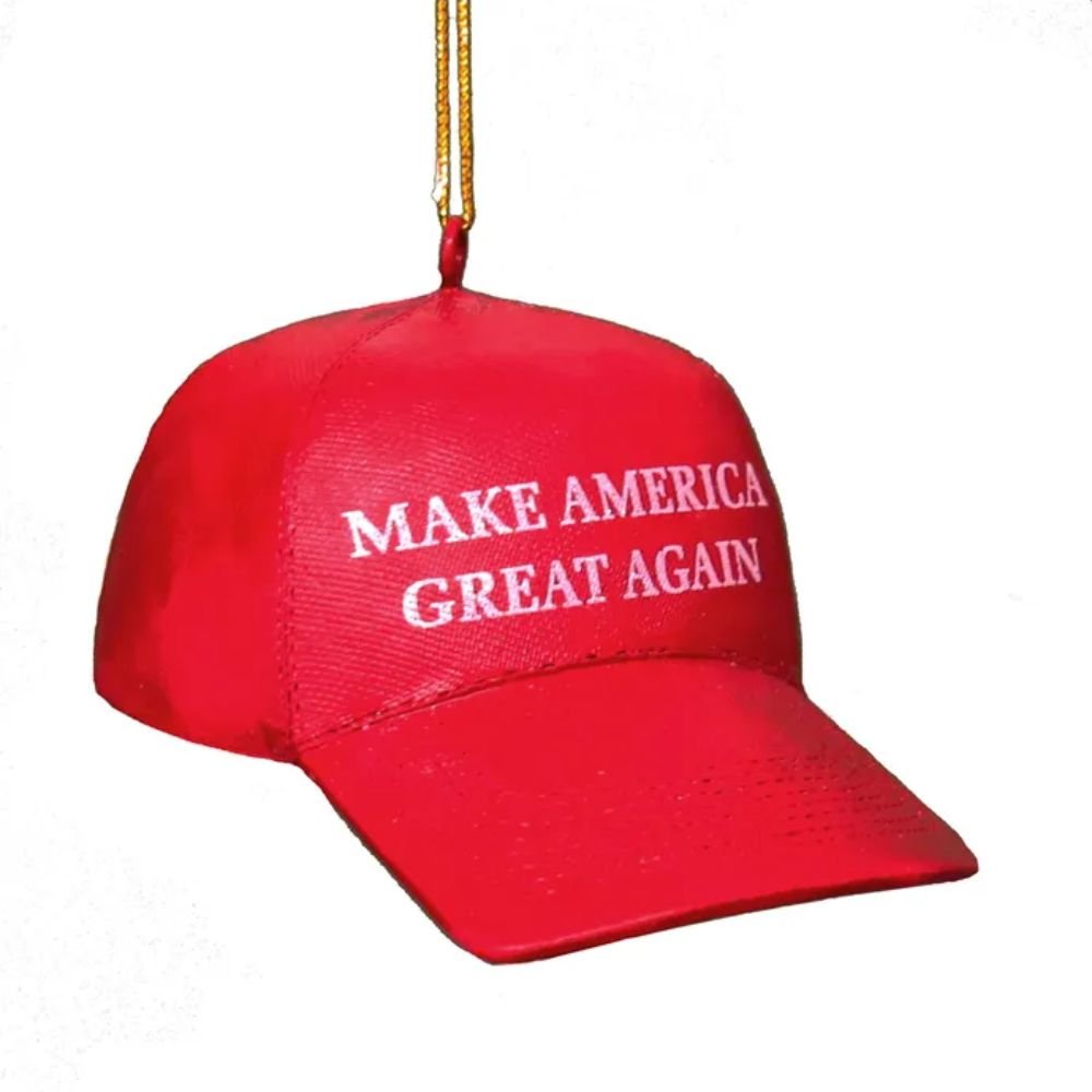 Kurt Adler "Make America Great Again" Hat Ornament, 3.625 Inches - Tree Treasures