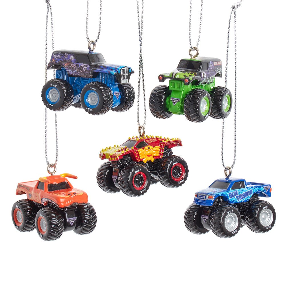 KURT ADLER MONSTER JAM MINI ORNAMENT SET 5 PIECES - Tree Treasures