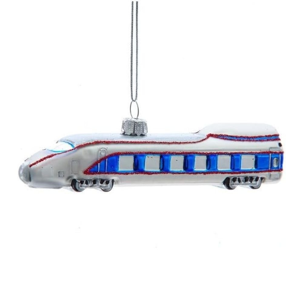 Kurt Adler Noble Gems™ Glass High Speed Train Ornament - Tree Treasures