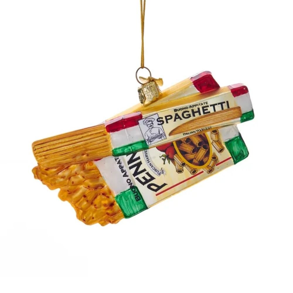 Kurt Adler Noble Gems™ Glass Pasta Boxes Ornament, 5 Inches - Tree Treasures