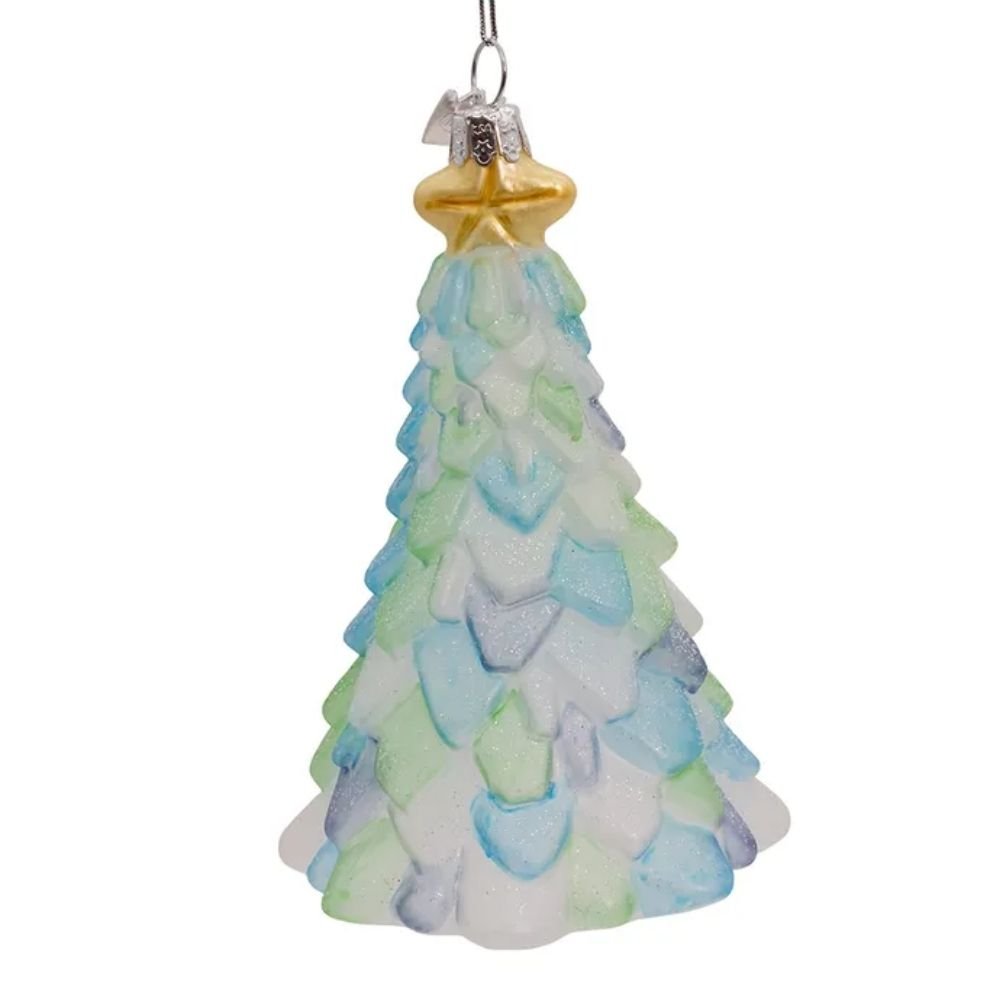 Kurt Adler Noble Gems™ Glass Sea Glass Christmas Tree Ornament, 5 inches - Tree Treasures