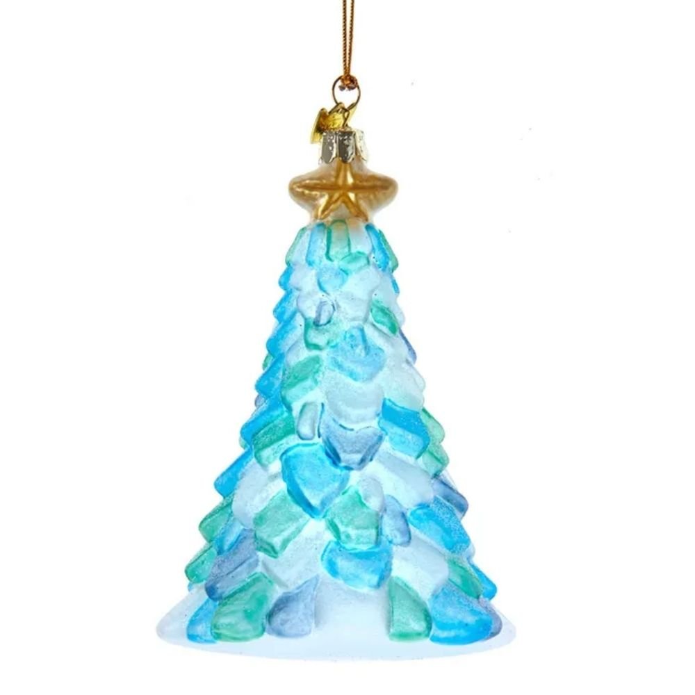 Kurt Adler Noble Gems™ Glass Sea Glass Christmas Tree Ornament, 5 inches - Tree Treasures