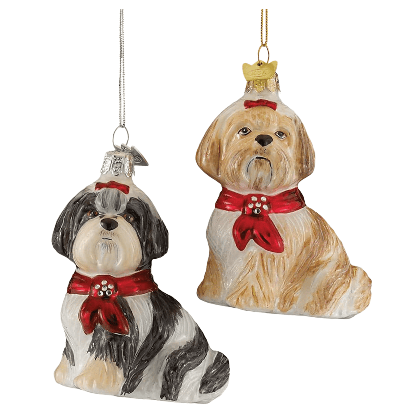Kurt Adler Noble Gems™ Glass Shih Tzu Ornament – Handcrafted Christmas Dog Decoration - Tree Treasures