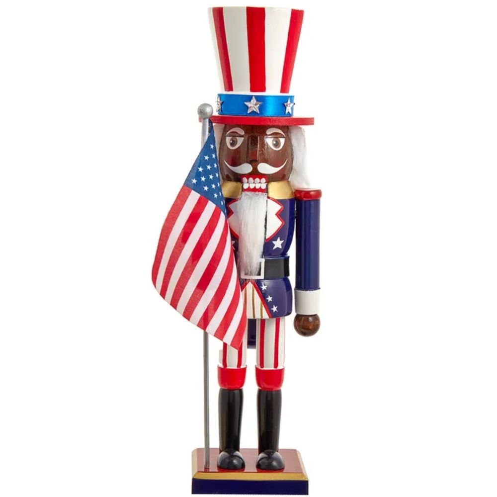 Kurt Adler Patriotic African American Nutcracker, 15 Inches - Tree Treasures
