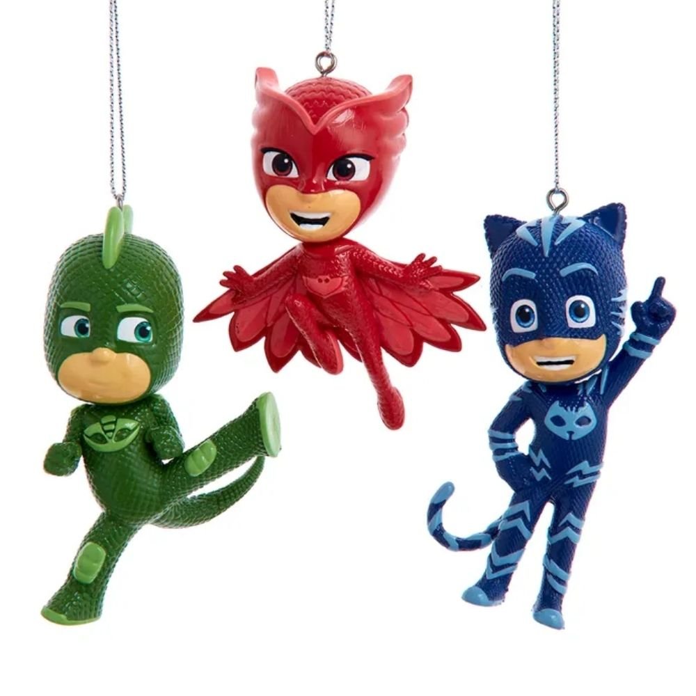 Kurt Adler PJ Masks© Blow Mold Ornaments, set of 3, 3.5 inches - Tree Treasures