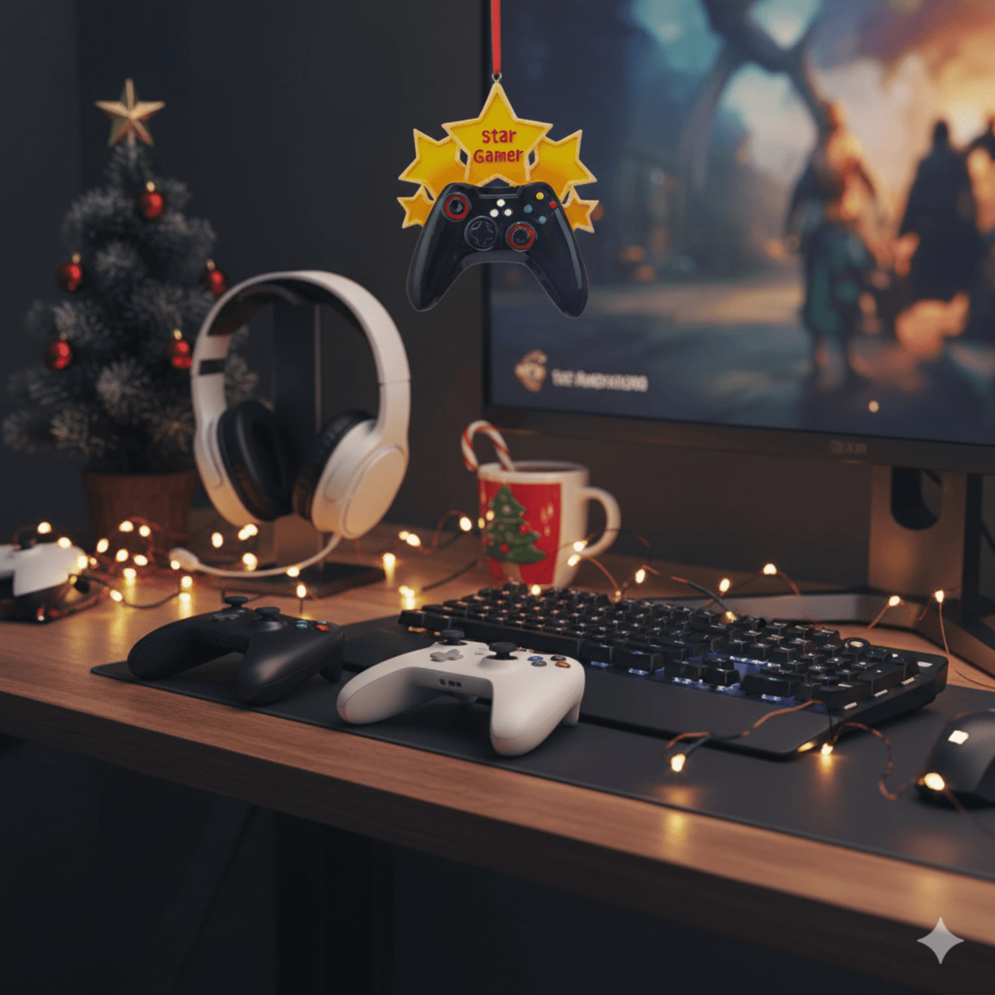 Kurt Adler "Star Gamer" Ornament For Personalization, 4.5 - inches - Tree Treasures