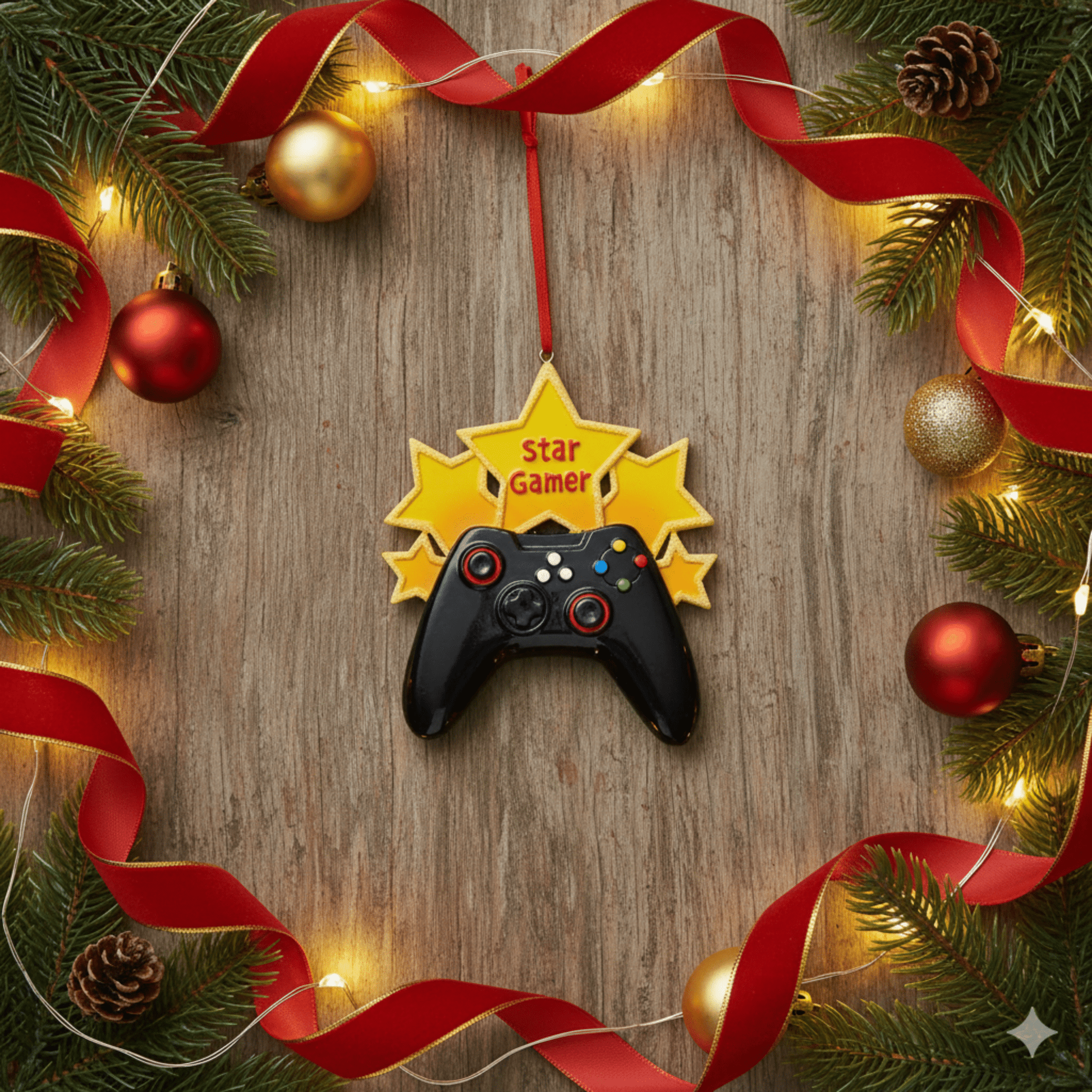 Kurt Adler "Star Gamer" Ornament For Personalization, 4.5 - inches - Tree Treasures