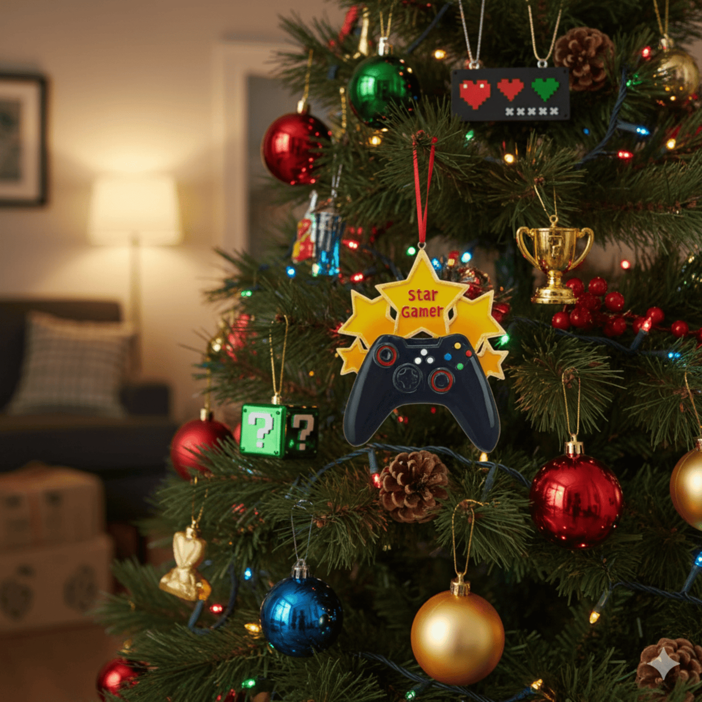 Kurt Adler "Star Gamer" Ornament For Personalization, 4.5 - inches - Tree Treasures