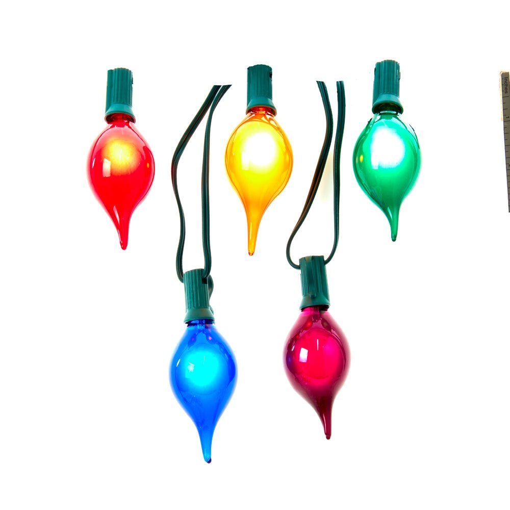 KURT ADLER UL 10L G45 MULTI - TEARDROP LIGHT SET - Tree Treasures