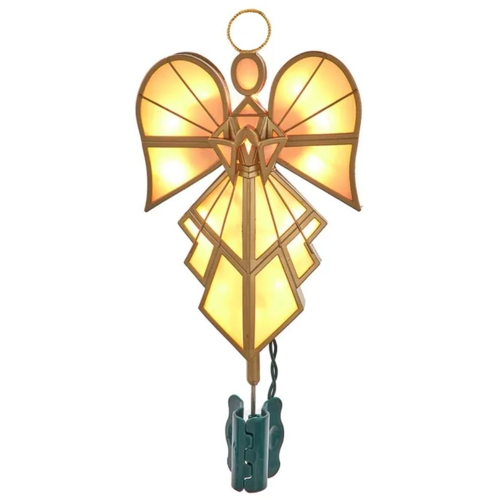 Kurt Adler UL 16 - Light Gold Angel Tree Topper, 12 inches - Tree Treasures