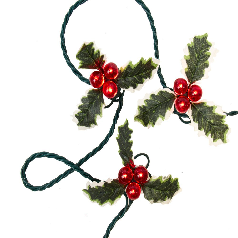 KURT ADLER UL 36 LIGHTS HOLLY BERRY CLUSTERS LIGHT SET - Tree Treasures