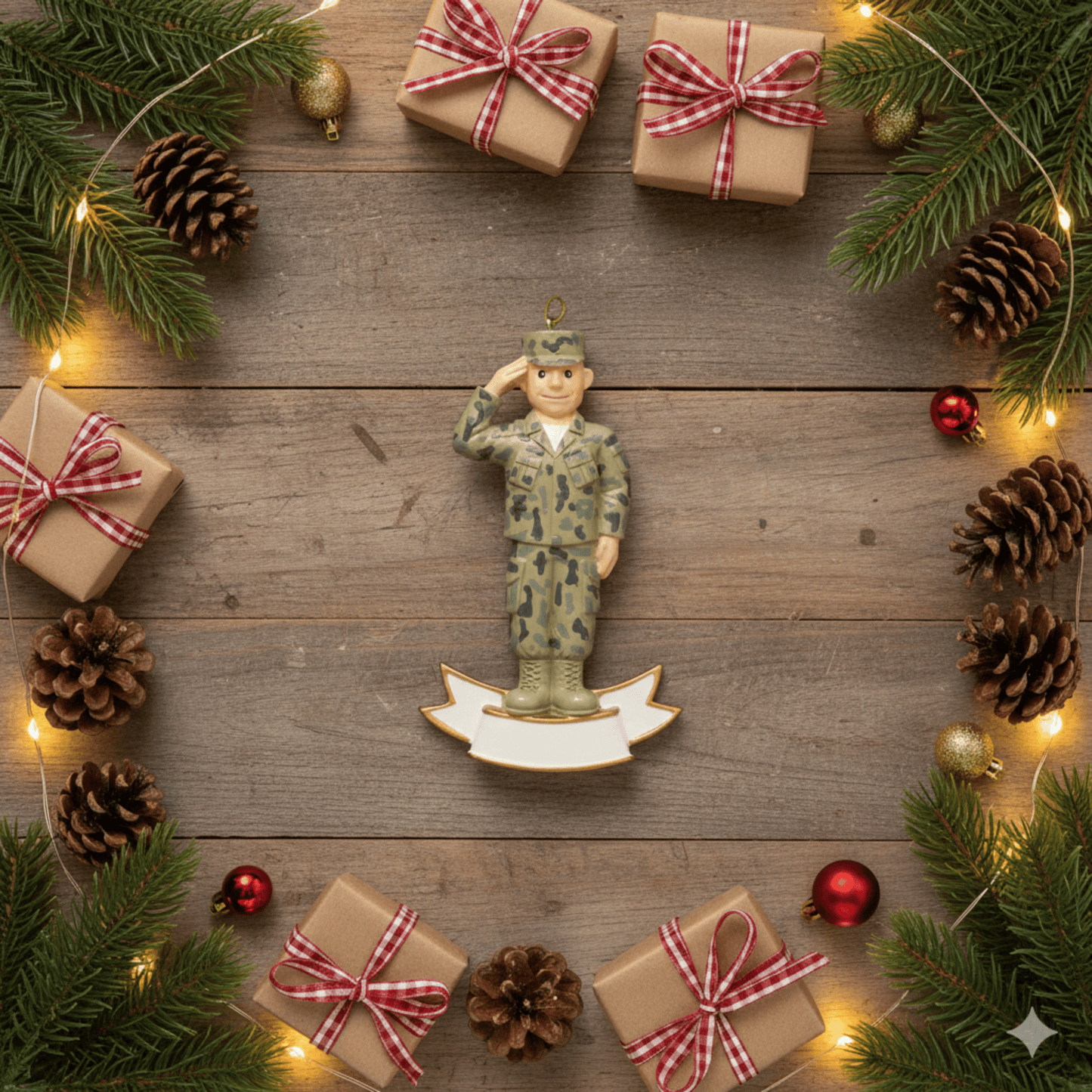 Kurt Adler U.S. Army Soldier Ornament, 4.5 Inches - Tree Treasures
