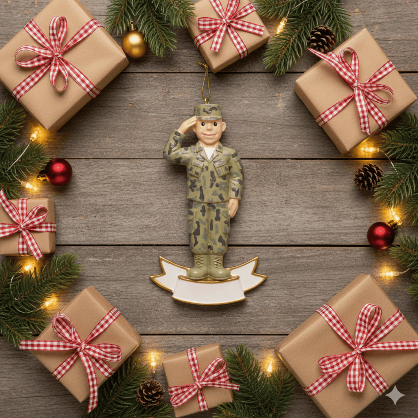 Kurt Adler U.S. Army Soldier Ornament, 4.5 Inches - Tree Treasures