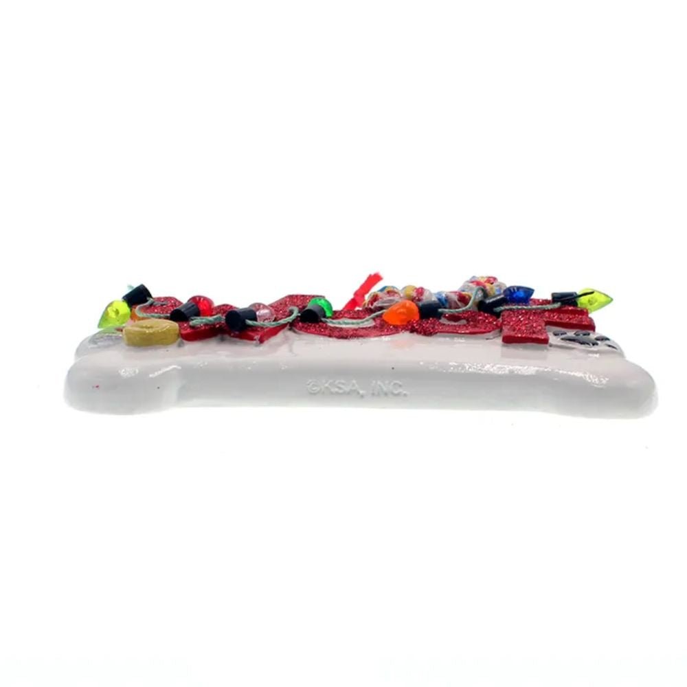 Kurt Adler "Woof" Dog Bone Christmas Tree Ornament For Personalization, 2.375 Inches - Tree Treasures
