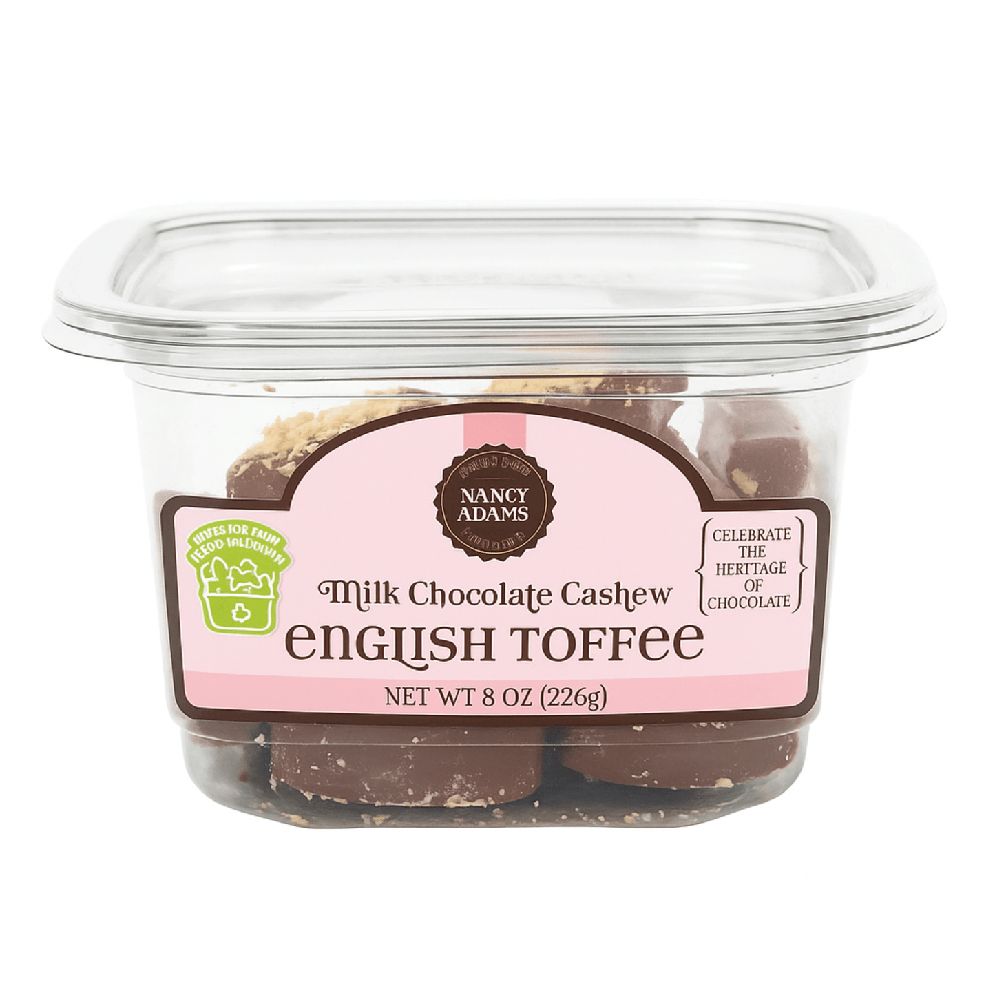 Nancy Adams Milk Chocolate English Toffee 8 OZ Tub - Tree Treasures
